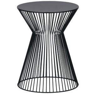 Hoorns Černý kovový odkládací stolek Timon 35 cm  - Výška46 cm- Průměr 35 cm