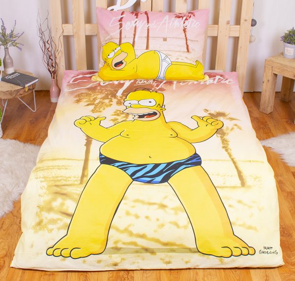 TP Bavlněné povlečení 140x200+70x90 Homer Simpson beach  - -