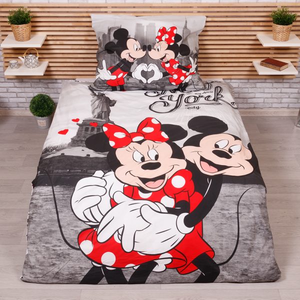 TP Bavlněné povlečení 140x200+70x90 Mickey & Minnie v NY  - -