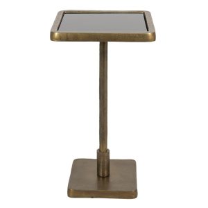 Bronzový antik kovový odkládací stolek Paenno - 27*27*50 cm Clayre & Eef  - -