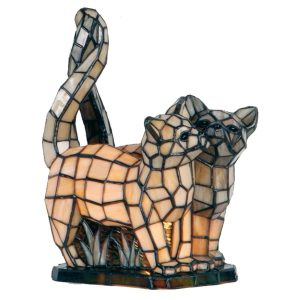 Dekorativní lampa Tiffany kočky - 36*28 cm 1x E14 / max 40w Clayre & Eef  - -