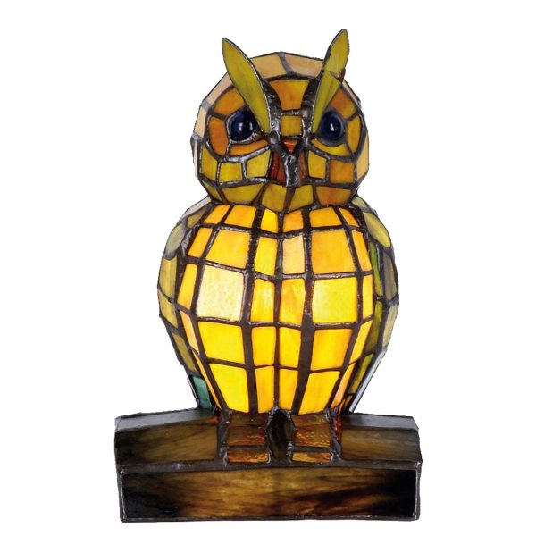 Dekorativní lampa Tiffany sova - 24*15 cm Clayre & Eef  - -