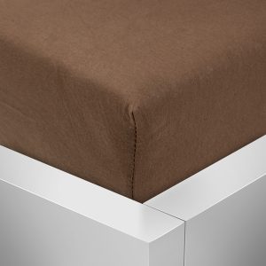 TP Jersey prostěradlo 220x200 Premium - Tmavě Hnědá  - -