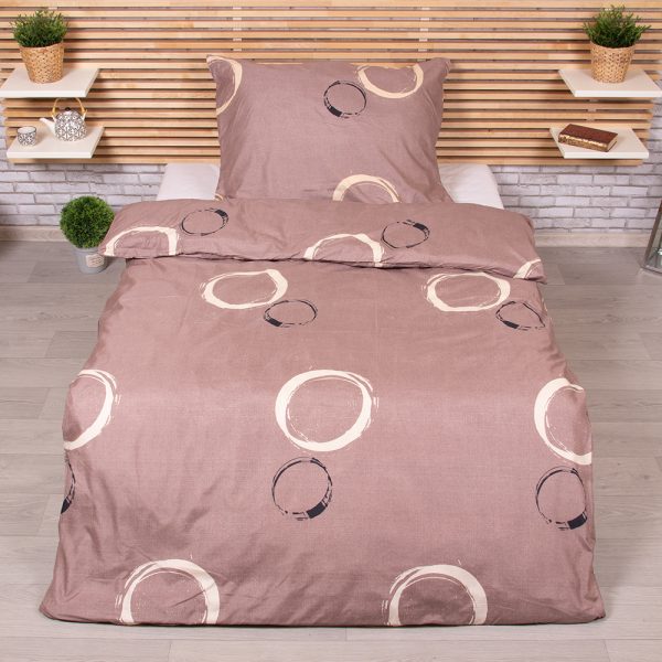 TP Microtop povlečení 140x200+70x90 Krémové kruhy  - -