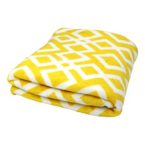 TP Mikroflanelová deka Premium 150x200 - Kosočtverce žluté  - -
