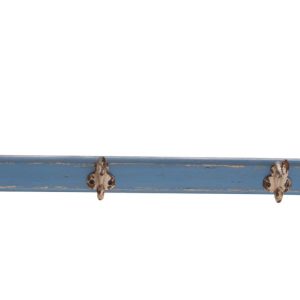 Modrý nástěnný věšák s patinou ve tvaru pádla Paddle - 140*11*17 cm J-Line by Jolipa  - -