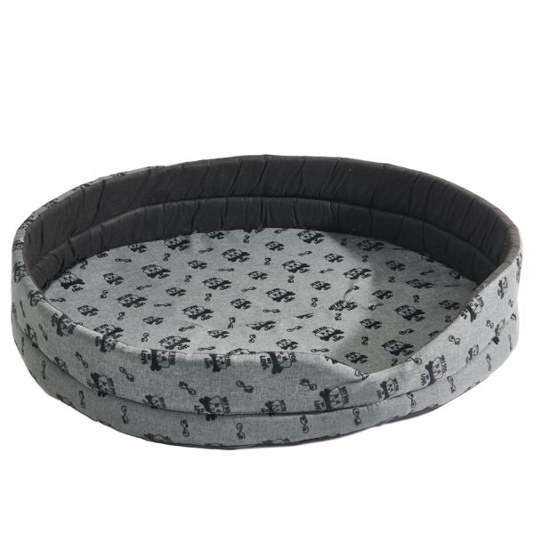 TP Oválný pelech pro psy VII 70x65x16 - My dog my love šedý  - -