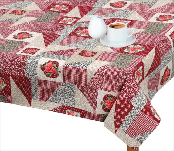 TP Ubrus EMA 120x180 - Patchwork bordový  - -