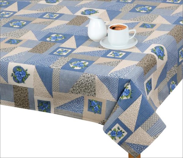 TP Ubrus EMA 140x160 - Patchwork modrý  - -