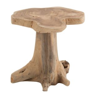 Přírodní odkládací stolek Amy z teakového dřeva - 40*38*41cm J-Line by Jolipa  - -