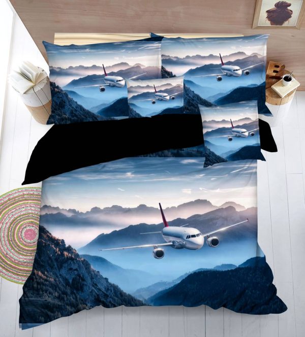 TP Sedmidílná sada hebkého povlečení se vzorem 140x200+70x90 - Airplane  - -