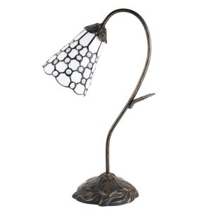 Stolní Tiffany lampa kamínky TransparentEye - 30*17*48 cm E14/max 1*25W Clayre & Eef  - -