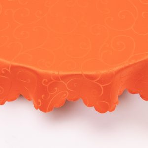 TP Ubrus s jemným vzorem kulatý s ornamenty Ø 150 cm - Oranžový  - -