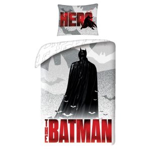Halantex Bavlněné povlečení 140x200 + 70x90 cm - Batman Hero  - MateriálBavlna- Barva Bílé