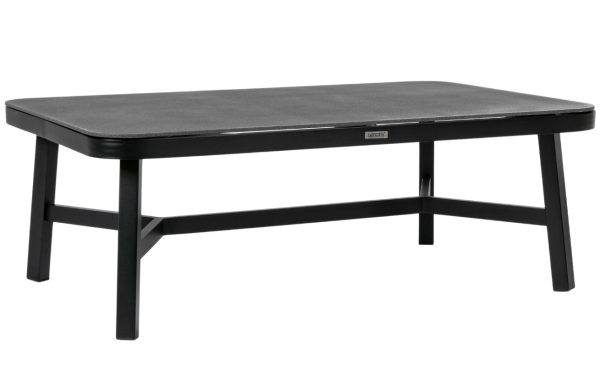 Šedo-černý skleněný konferenční stolek Bizzotto Makatea 120 x 75 cm  - Výška42 cm- Šířka 120 cm