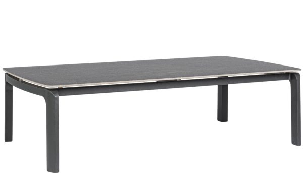 Tmavě šedý keramický zahradní konferenční stolek Bizzotto Jaliso 120 x 70 cm  - Výška33 cm- Šířka 120 cm