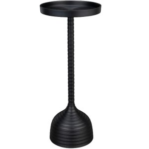 Černý kovový odkládací stolek DUTCHBONE TURNER 25 cm  - Výška61 cm- Průměr 25 cm
