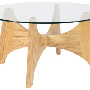 Skleněný konferenční stolek ZUIVER KOBE 80 cm  - Výška40 cm- Průměr 80 cm