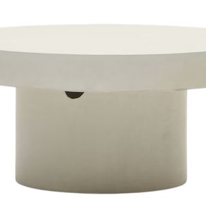 Bílý cementový zahradní konferenční stolek Kave Home Aiguablava 90 cm  - Výška41 cm- Průměr 90 cm