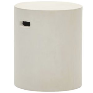 Bílý cementový zahradní odkládací stolek Kave Home Aiguablava 37 cm  - Výška43 cm- Průměr 37 cm