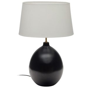 Bílá látková stolní lampa Kave Home Foixa  - Výška72 cm- Průměr 47 cm