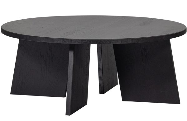 Hoorns Černý dubový konferenční stolek Fredy 90 cm  - Výška36 cm- Průměr 90 cm