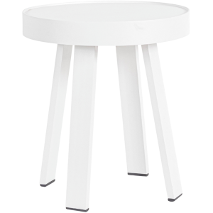 Bílý kovový zahradní odkládací stolek Bizzotto Spyro  - Výška46 cm- Průměr 41 cm