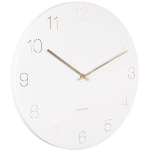 Time for home Bílé kovové nástěnné hodiny Charmie 40 cm  - Tloušťka3