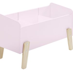 Růžový lakovaný úložný box na hračky Vipack Kiddy 39 x 80 cm  - Výška47 cm- Šířka 80 cm