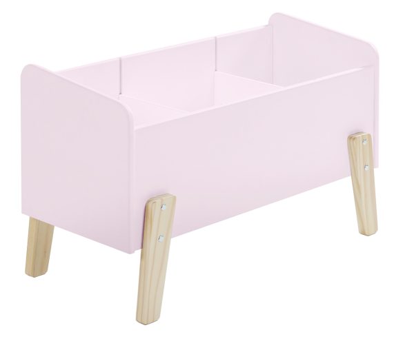 Růžový lakovaný úložný box na hračky Vipack Kiddy 39 x 80 cm  - Výška47 cm- Šířka 80 cm