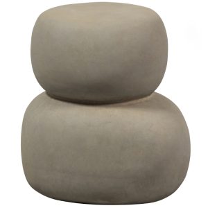 Hoorns Šedý betonový odkládací stolek Creete 30 cm  - Výška47 cm- Šířka 41 cm