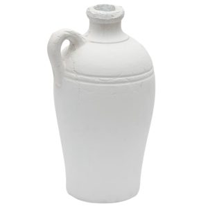 Bílá terakotová váza Kave Home Palafrugell 36 cm  - Výška36 cm- Šířka 21 cm