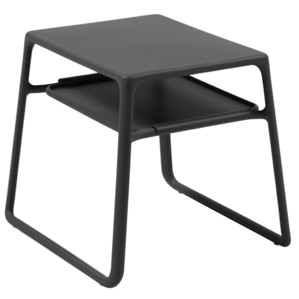 Nardi Antracitově šedý plastový zahradní odkládací stolek Pop 44 x 39 cm  - Výška38
