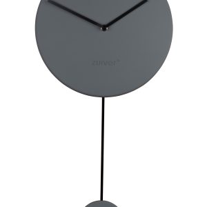 Šedé nástěnné hodiny ZUIVER MINIMAL s kyvadlem  - Výška63 cm- Průměr 30 cm