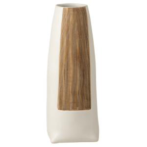Bílá keramická váza J-line Ibuno 40 cm  - Výška40 cm- Průměr 16 cm