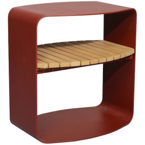 Červený hliníkový zahradní odkládací stolek No.109 Mindo 48 x 35 cm  - Výška50 cm- Šířka 48 cm