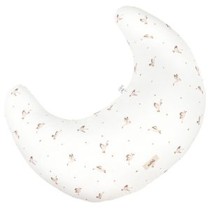 Malomi Kids Bílý bavlněný kojicí polštář Goose 62 cm  - Výška55 cm- Šířka 62 cm