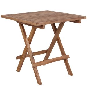 Nordic Living Teakový zahradní odkládací stolek Jai 50 x 50 cm  - Šířka50 cm- Hloubka 50 cm