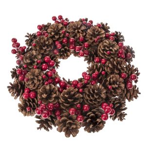 Vánoční věnec Red Berries 35 cm  - Barvačervená-