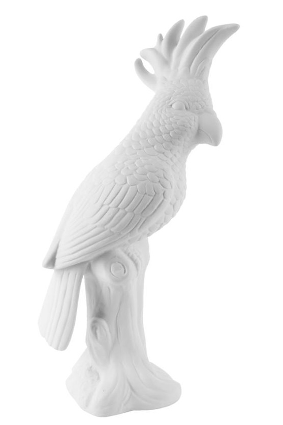 Time for home Bílá keramická dekorativní soška Bird K  - Výška28 cm- Barva Bílá