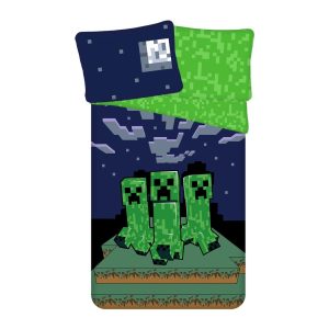Jerry Fabrics Bavlněné povlečení 140x200 + 70x90 cm - Minecraft Sssleep Tight  - MateriálBavlna- Barva Zelené