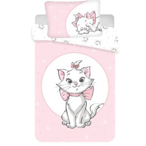 Jerry Fabrics Povlečení do postýlky 100x135 + 40x60 cm - Marie Cat "Light Pink"  - MateriálBavlna- Barva Bílé