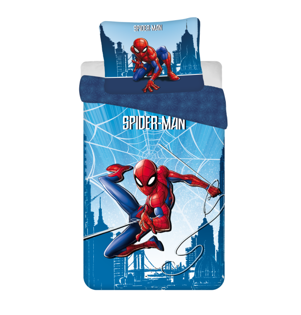 Jerry Fabrics Bavlněné povlečení 140x200 + 70x90 cm - Spider-man "Blue 04"  - MateriálBavlna- Barva Bílé