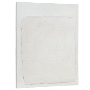 Bílý abstraktní texturovaný obraz Kave Home Rodes 100 x 80 cm  - Výška100 cm- Šířka 80 cm