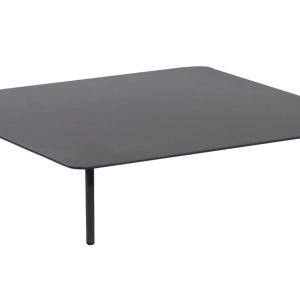 Hoorns Antracitově šedý hliníkový zahradní konferenční stolek Omoc 95 x 95 cm  - Výška24 cm- Šířka 95 cm