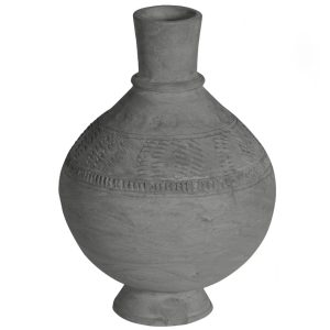 Hoorns Šedá keramická váza Clam 25 cm  - Výška25 cm- Průměr 15 cm