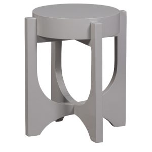 Hoorns Světle šedý dřevěný odkládací stolek Upco II. 35 cm  - Výška41 cm- Průměr 35 cm