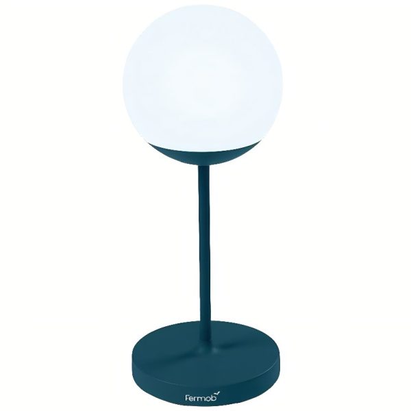 Modrá venkovní LED lampa Fermob MOOON! 63 cm  - Výška63 cm- Průměr 25 cm