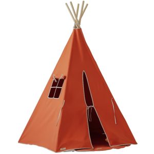Moi Mili Tmavě oranžový bavlněný teepee stan Navajo 170 x 130 cm  - Výška170 cm- Šířka 130 cm