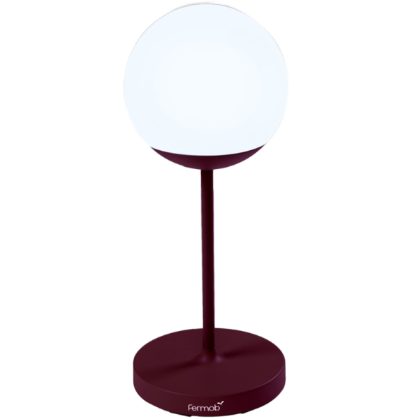 Třešňově červená venkovní LED lampa Fermob MOOON! 63 cm  - Výška63 cm- Průměr 25 cm